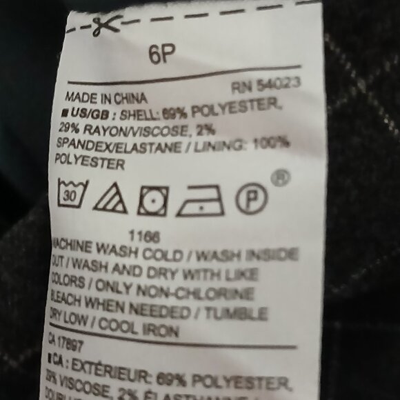 Ann Taylor Loft Petites Gray & Black Plaid Wool Ruffle Beck Sheath Dress Sz 2P - Picture 6 of 8